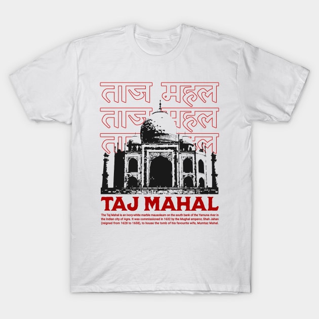 Taj Mahal - Agra India Hindi T-Shirt by Issho Ni